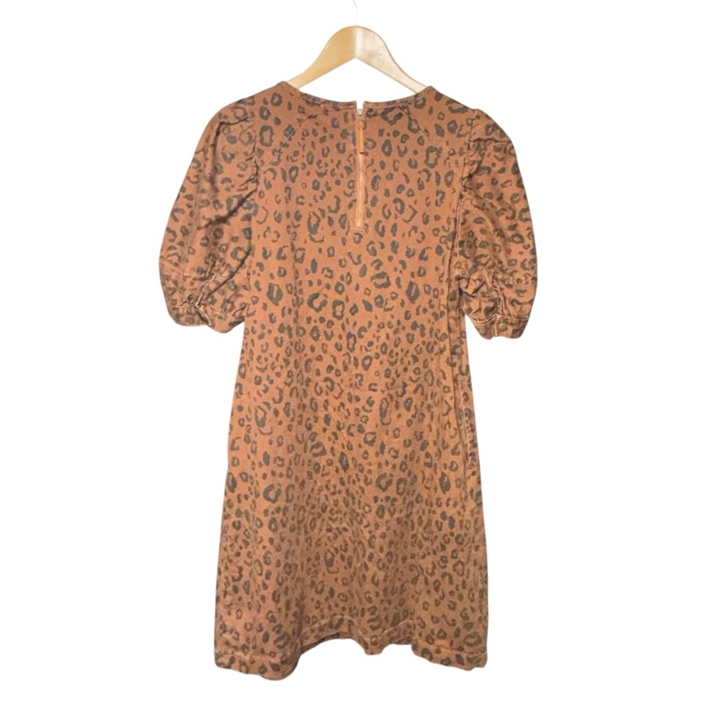 UNIVERSAL THREAD Leopard Denim Mini Puff Sleeves … - image 6